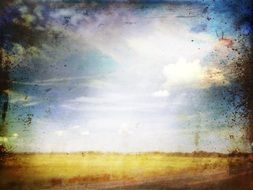 Grunge Marsh Sky Background