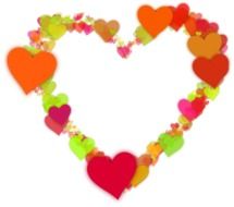 white background with heart made of hearts