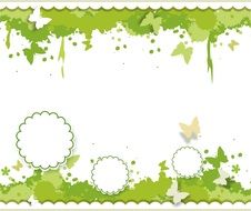 white background with green patterns