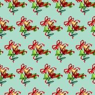 green background with Christmas bells