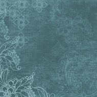 blue wallpaper with paisley pattern