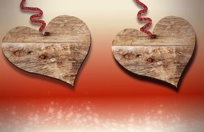 Wood Heart Love Wooden Structure