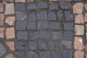 ground paved with colorful bricks