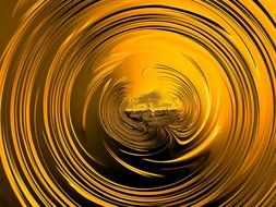 Fractal Golden Background Spiral