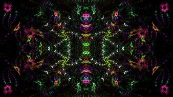 fractal color pattern on black background