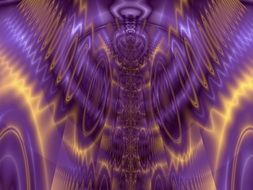 purple drawing into abstract art
