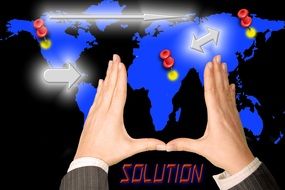 Hands Map Of The World Pin