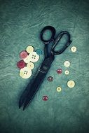 buttons and scissors