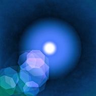 light flare on a blue background with circles