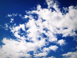 white fluffy clouds in the blue sky