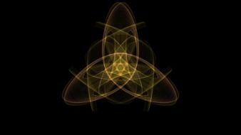 fractal in the form of three sheets on a dark background