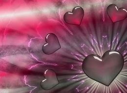 background with hearts in grunge style