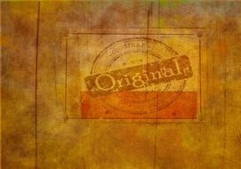 stamp of originality on the wooden shield