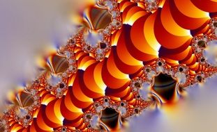 orange fractal pattern on white background