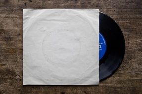 vintage vinyl record in envelope