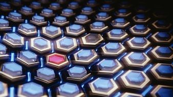 Hexagon Wallpaper 3D Blue Red