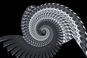 ornament in the form of a spiral on a black background