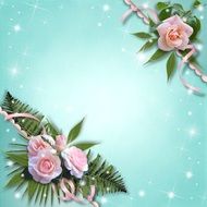 cute background with flower bouquets