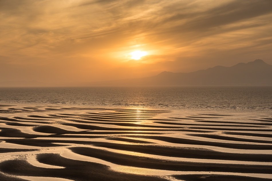 Sunset Japan Kyushu Tideland
