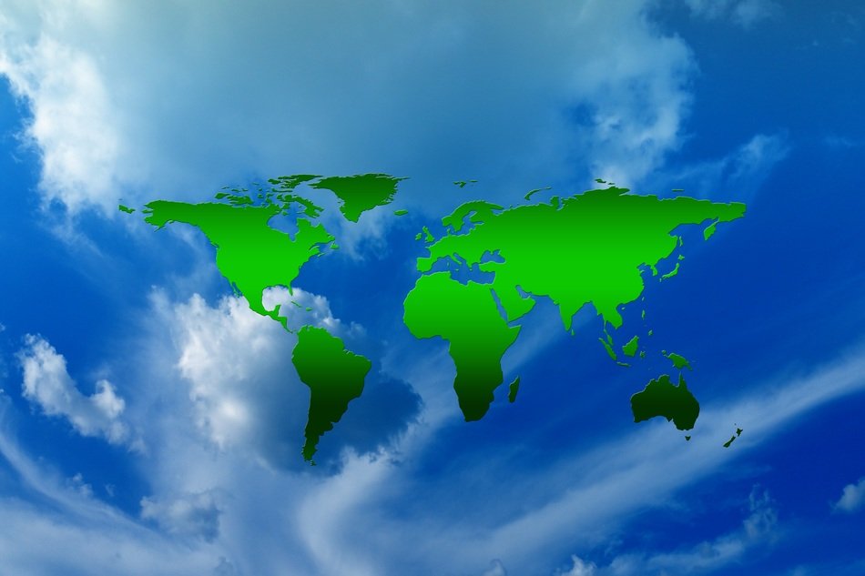 Globe Clouds Sky Background