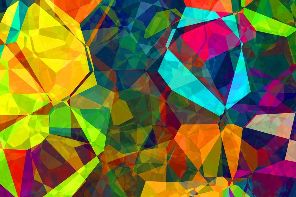 bright colorful 3d polygons