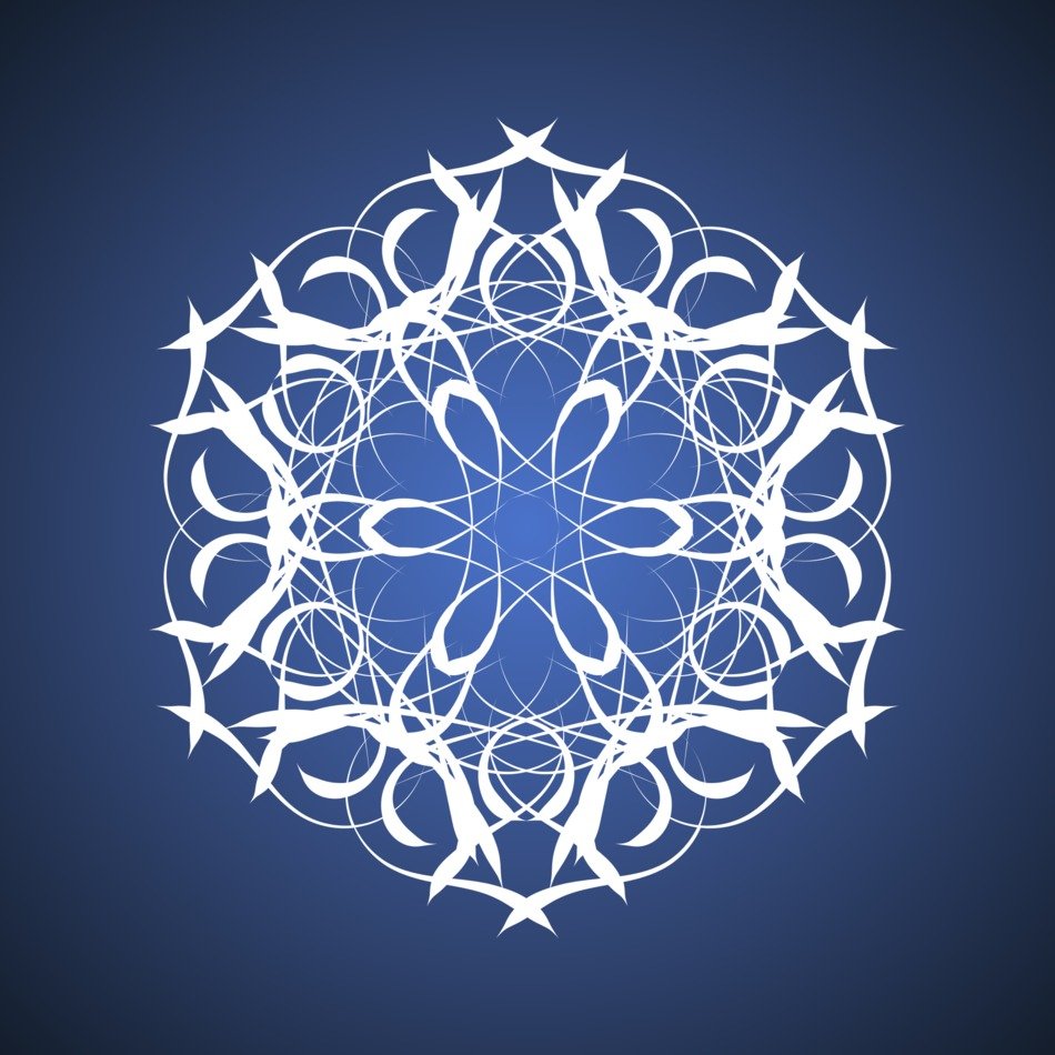 white snowflake on the blue background