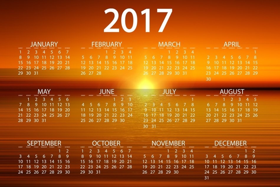 Agenda Calendar Sunset