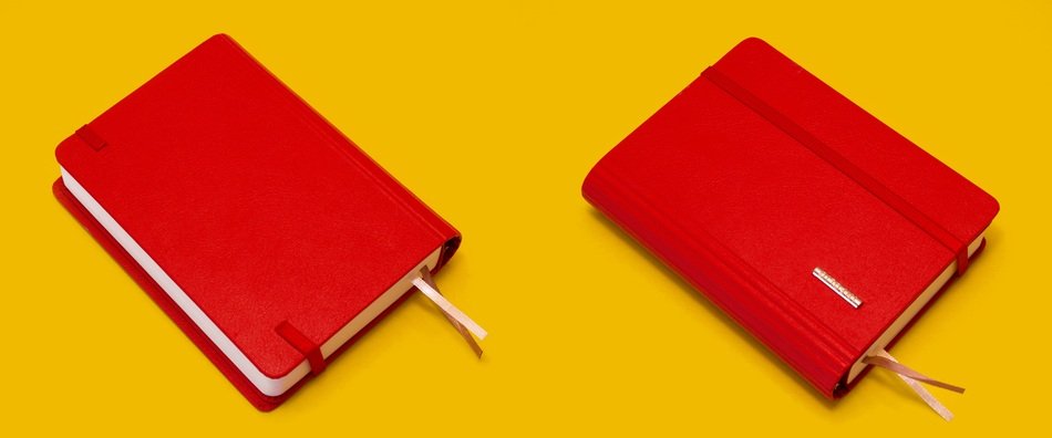 Notebook Red Yellow Background