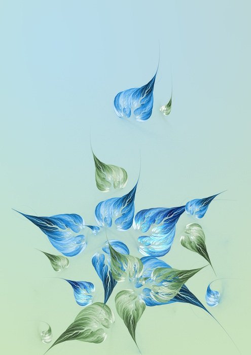 background with green and blue leaves