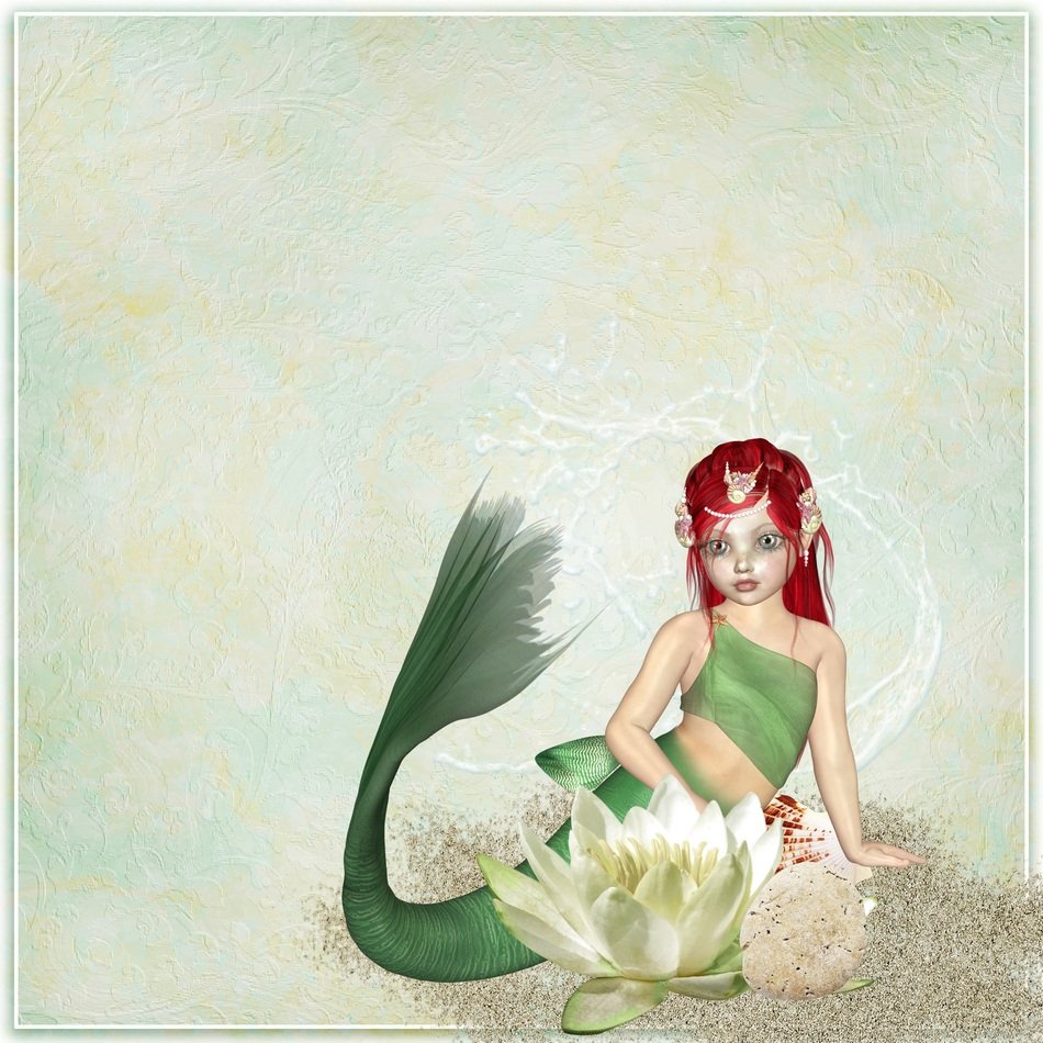 Mermaid Fantasy Scrapbook Page
