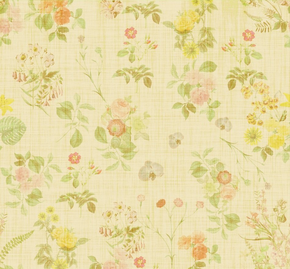 Floral Wallpaper Flowers Vintage