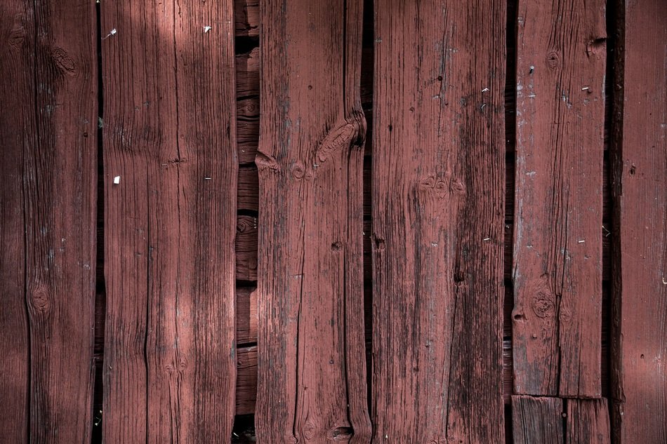 Red Wood Paint Plank Closeup