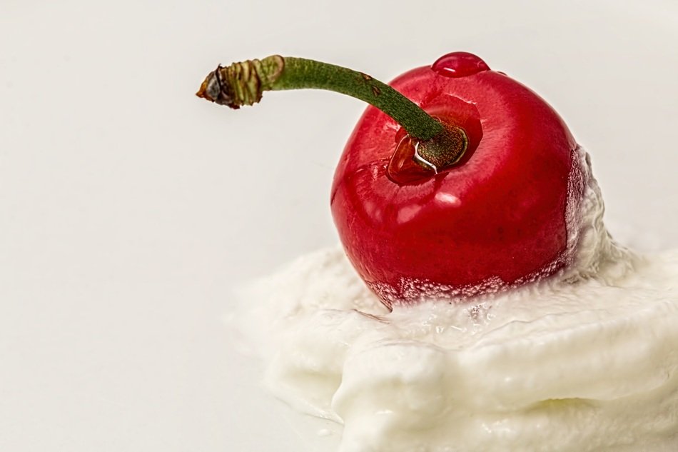 Cherry Cream Red Dessert Sweet