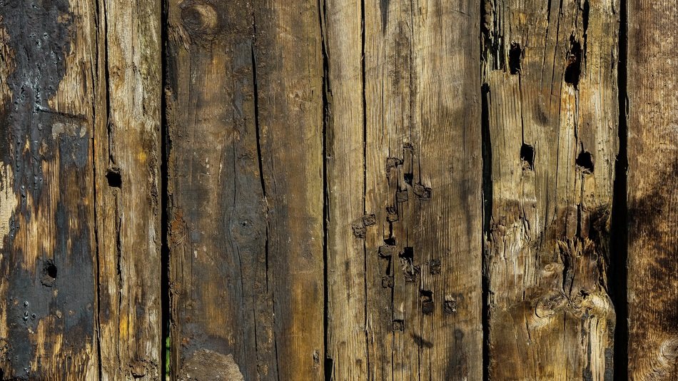 Wood Planks Wallpaper Worn Aged