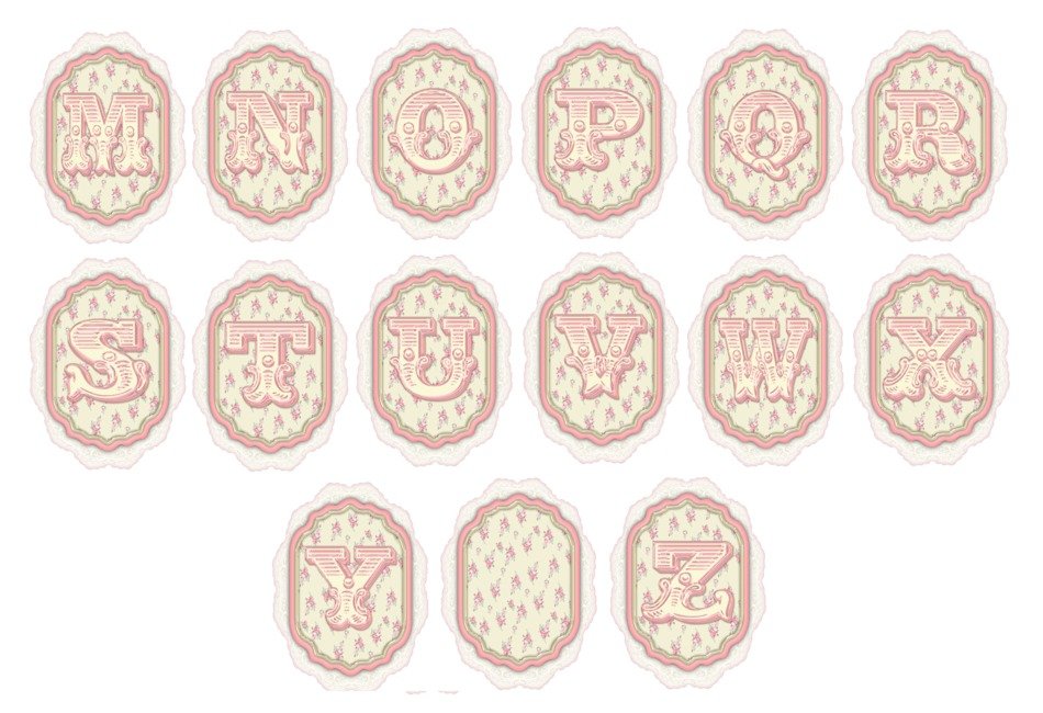Shabby Chic Alphabet Tag Font
