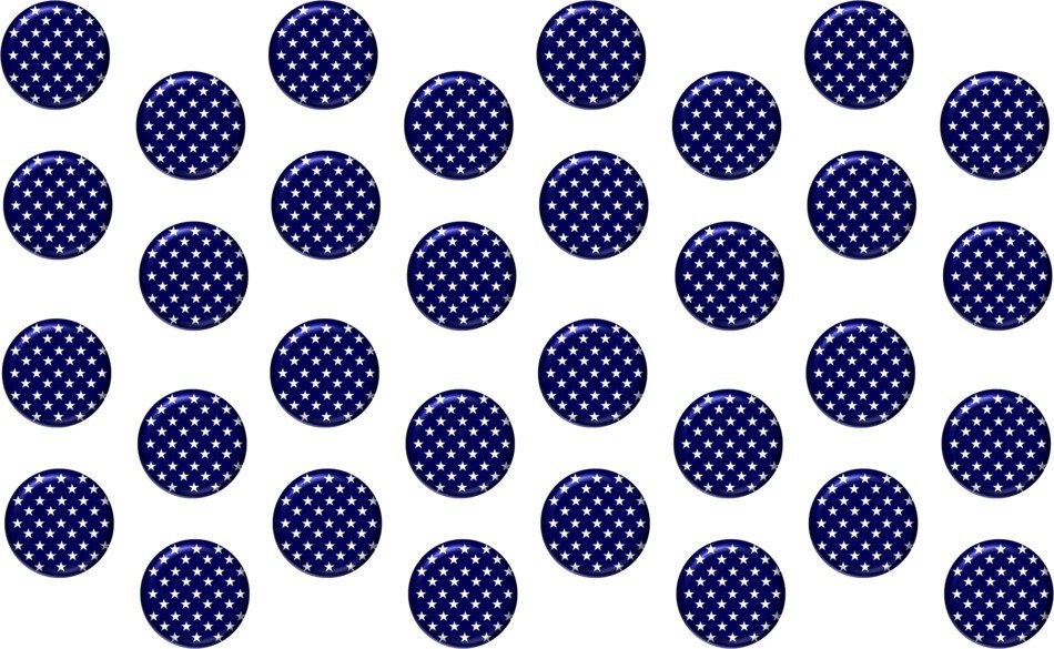 Stars 3D Navy White Circles