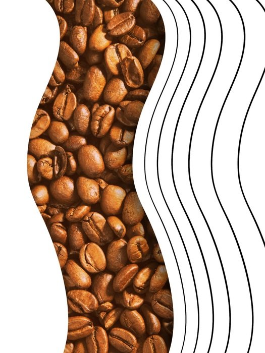 Wave design with the image of coffee