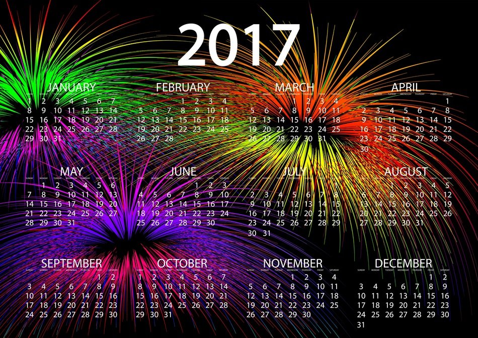 Agenda Calendar Fireworks