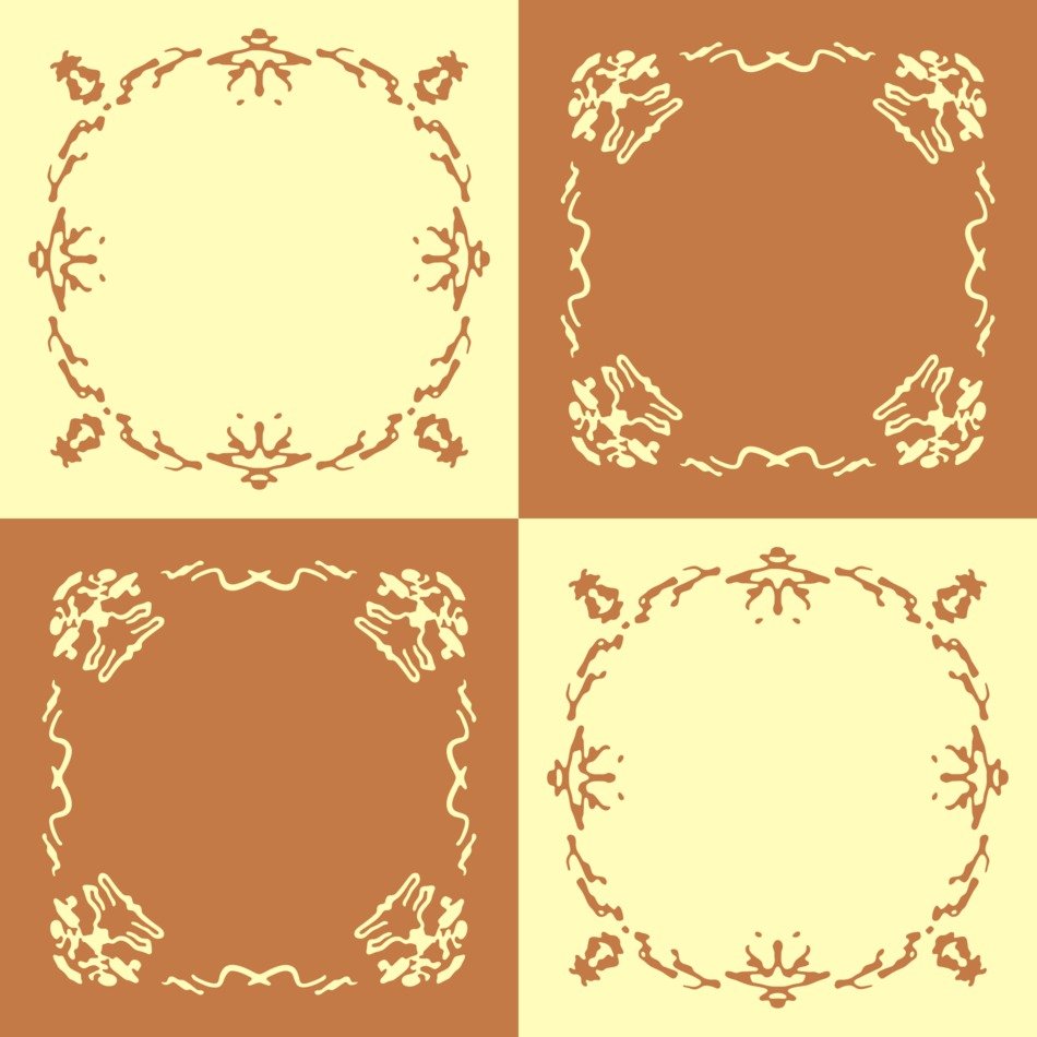Frame Yellow Brown Seamless