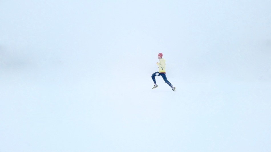 Running Man Snow Background Snow