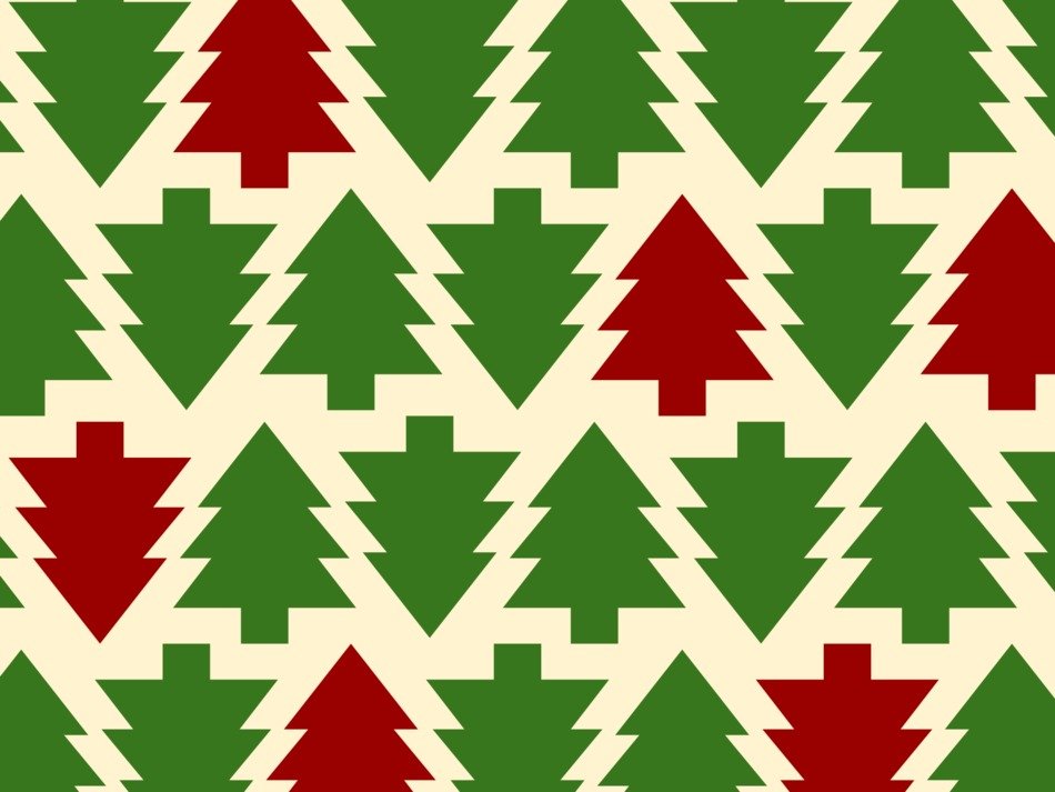 red and green spruce on the wallpaper