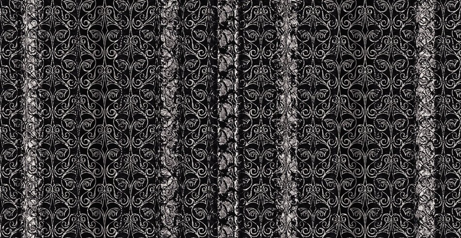 black fabric with patterns as background
