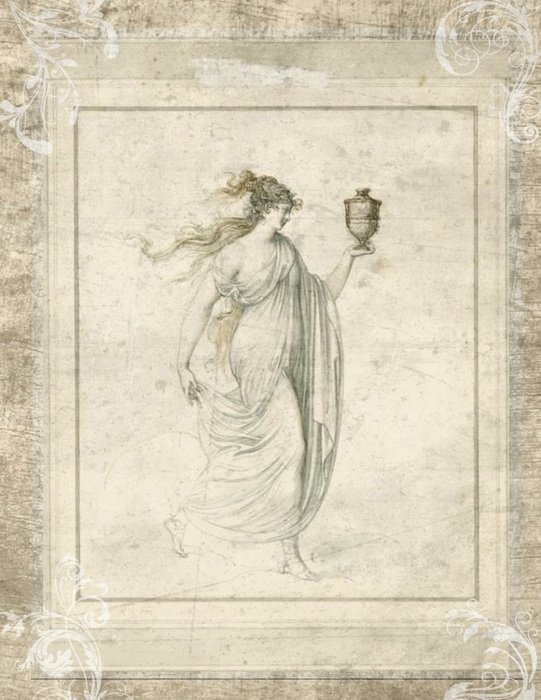 Vintage Woman Vase Background