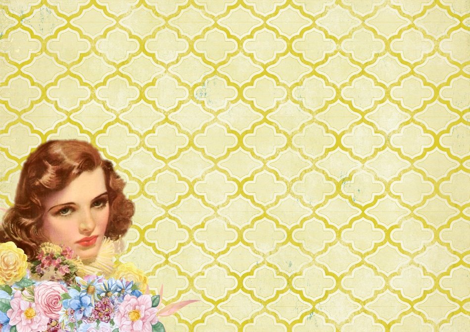 Background Banner Vintage Lady
