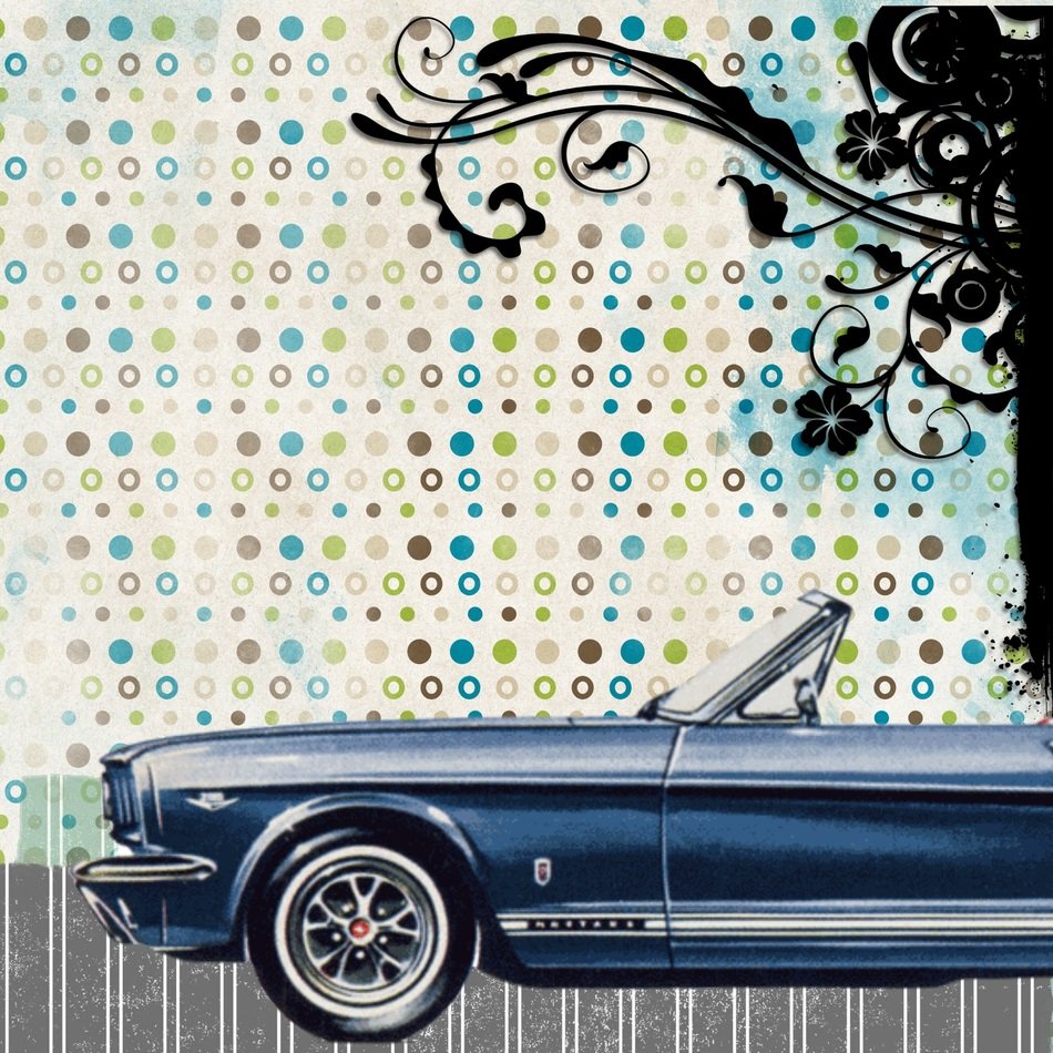 Retro Car Background Scrapbook