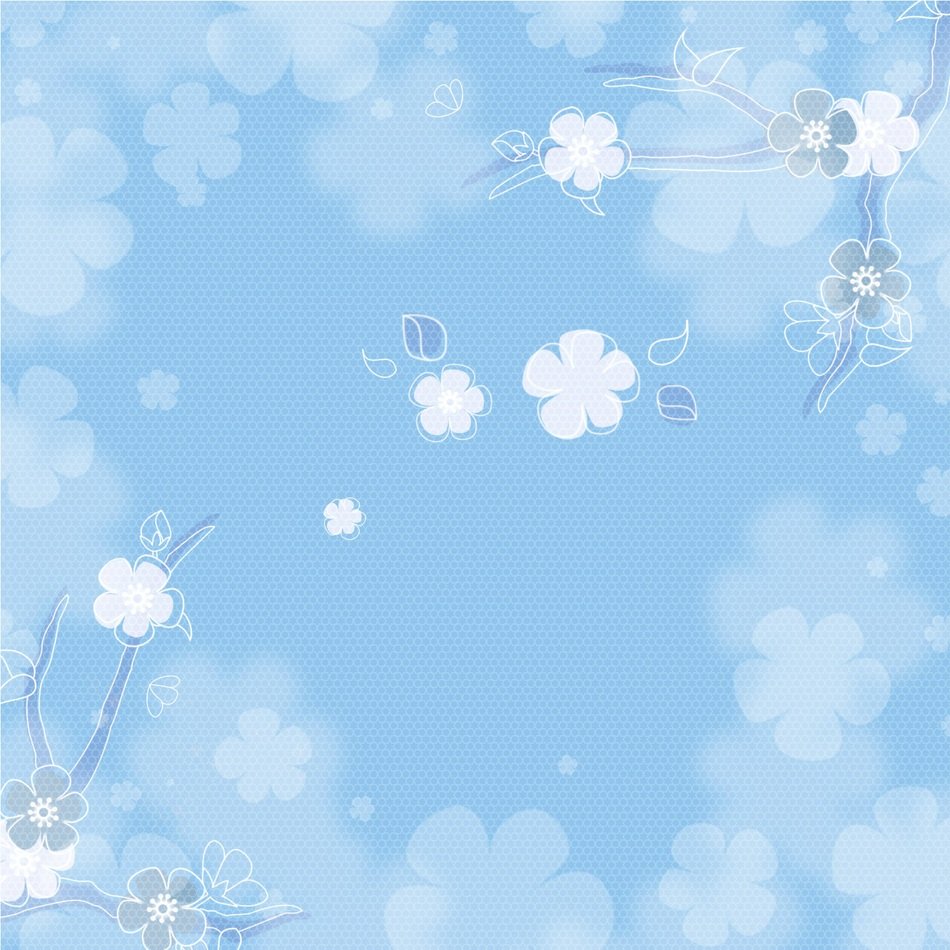 Blue Background Flowers Vintage