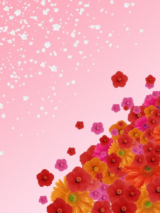 Abstract Flower Floral Red