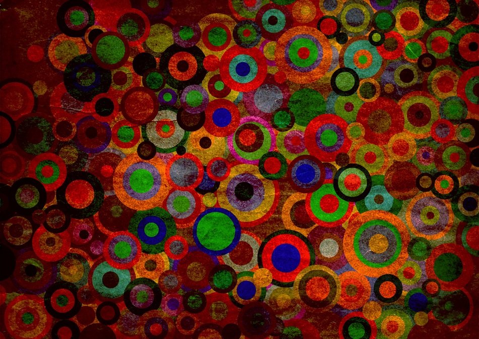 Grunge Circles Colorful Rust
