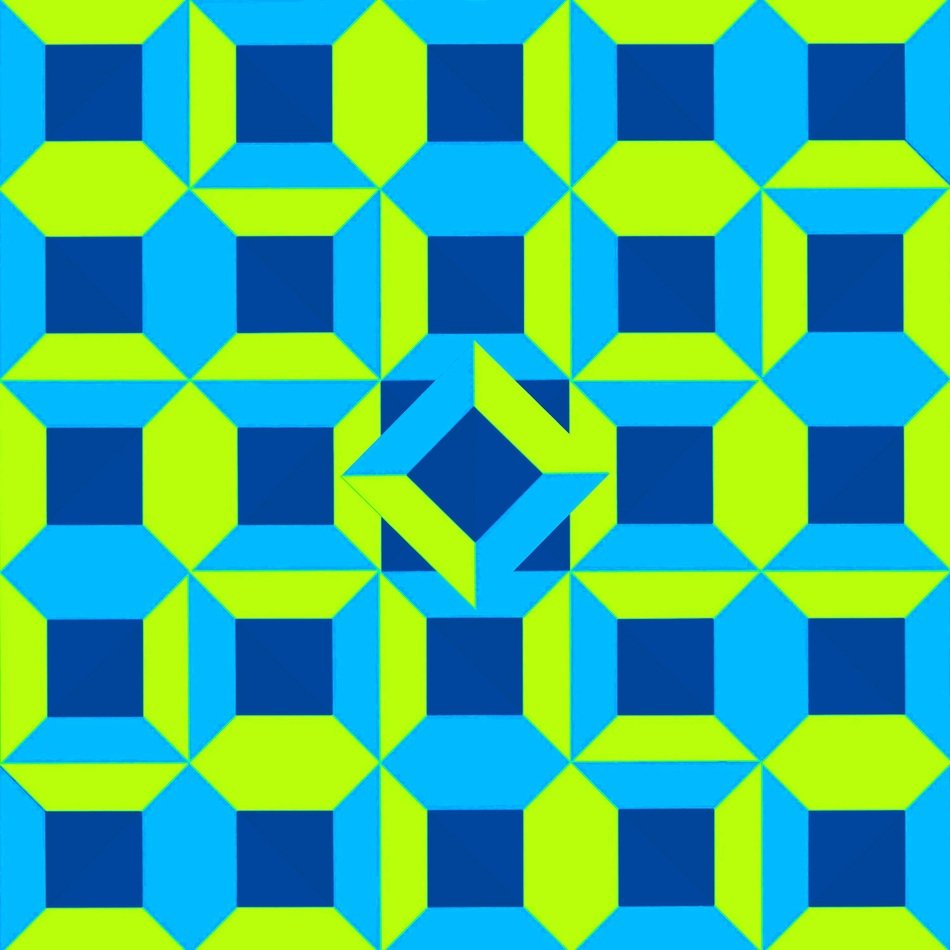 Aqua Lime Blue Geometric