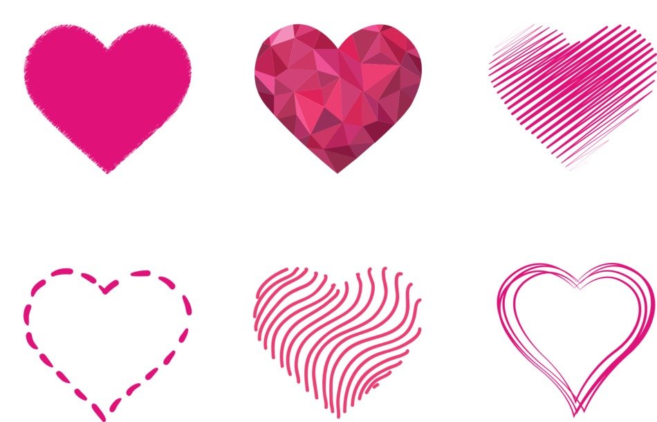 Heart Outlines Prism Dashed